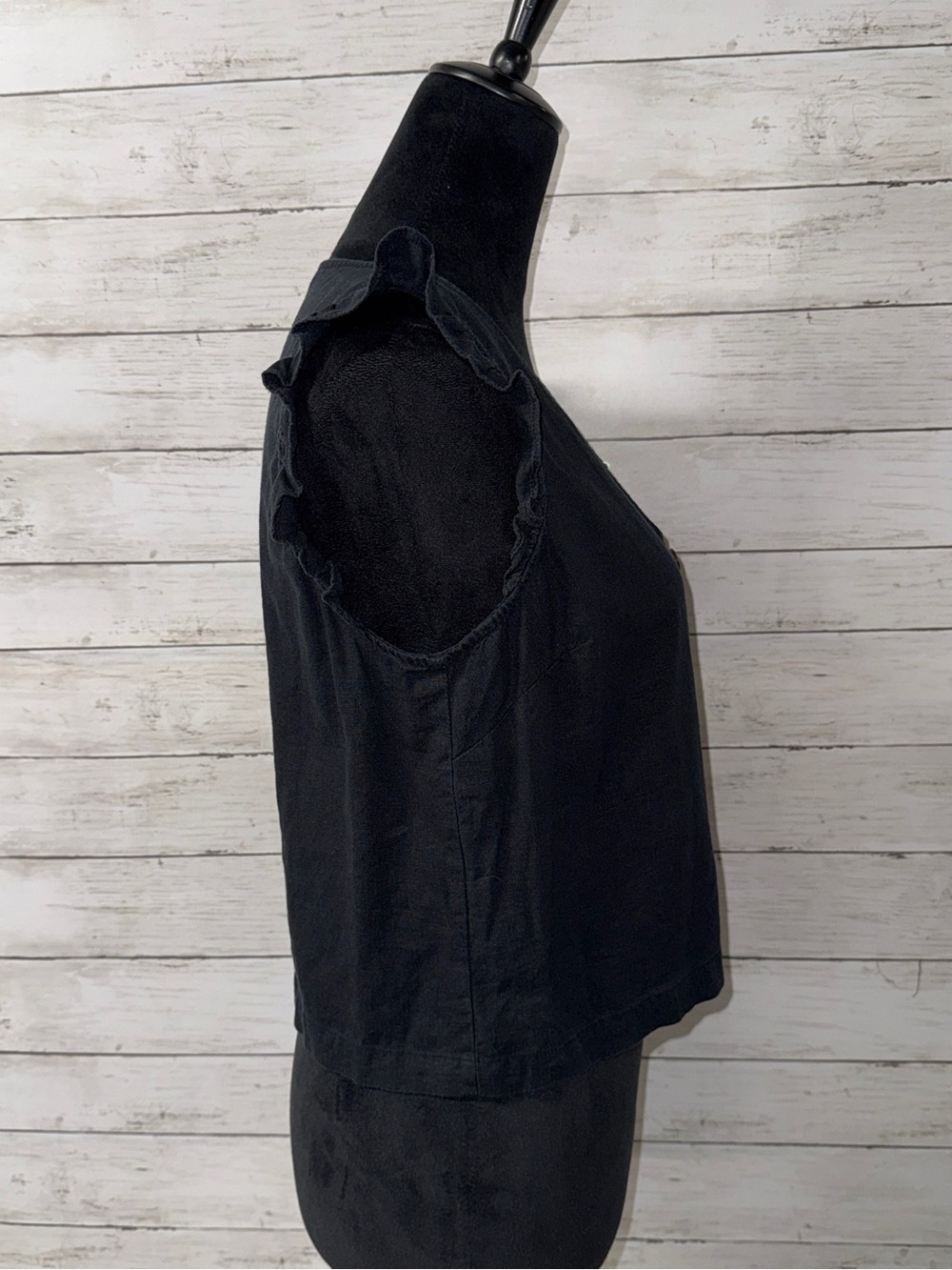 Madewell Ruffle Linen Button Front Top - Picture 3 of 5
